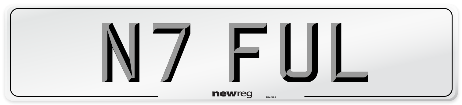 N7 FUL Number Plate from New Reg
